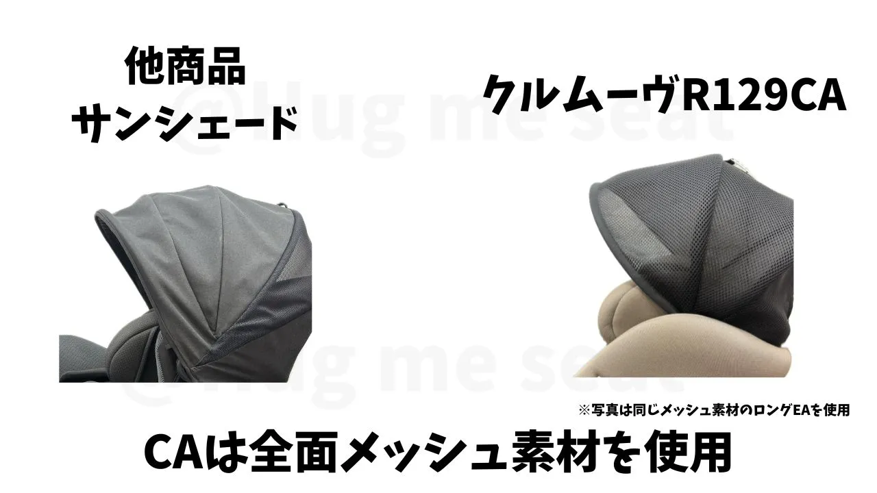 クルムーヴR129CAとクルムーヴロングEAのサンシェードメッシュ素材