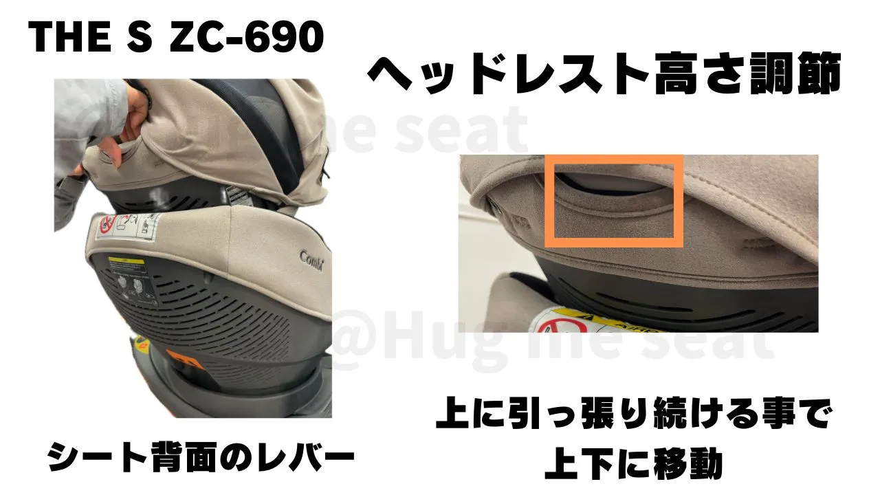 ヘッドレストの高さ調節8段階