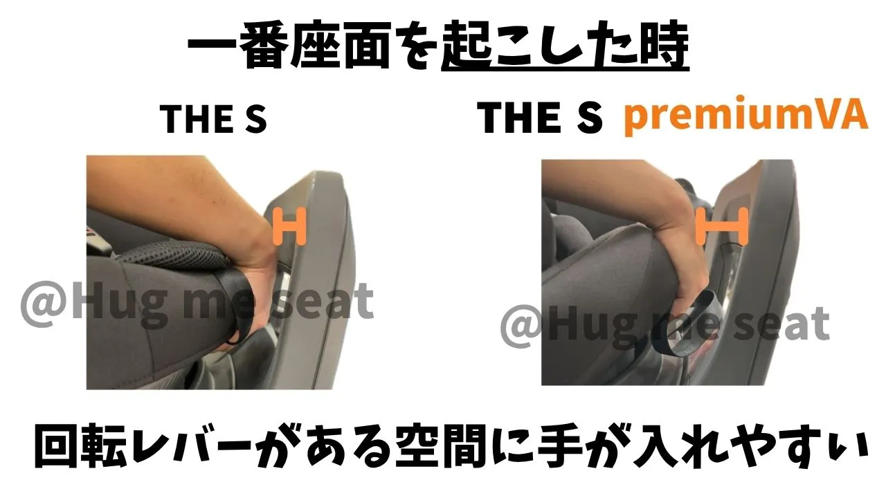 THE S premiumVAとZFの回転レバーの空間