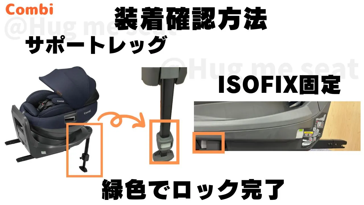 コンビのチャイルドシートの安全性への対策の設置確認