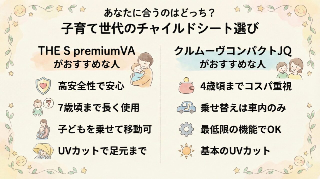 THE S premiumVAとクルムーヴコンパクトJQがそれぞれおすすめな人