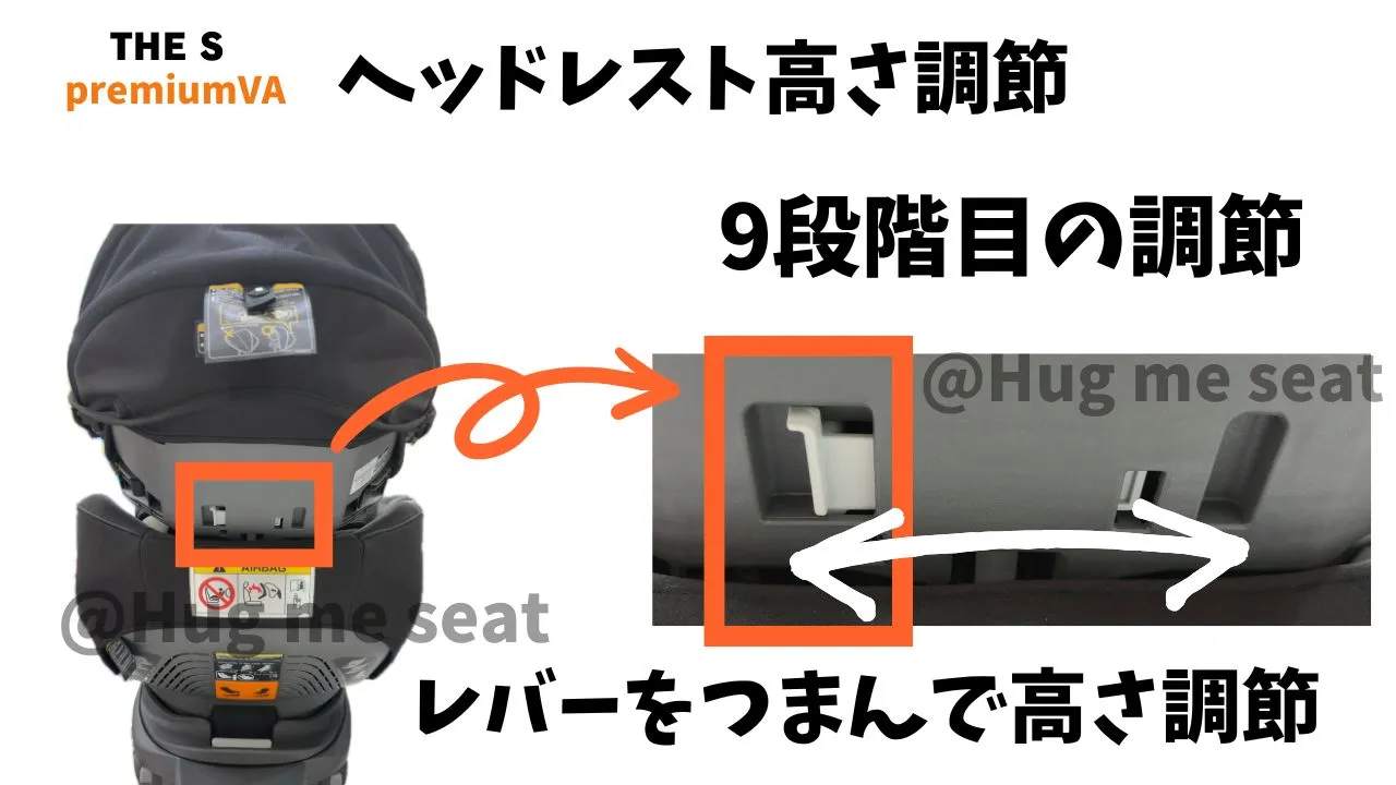 THE S premiumVAのヘッドレスト高さ調節9段階目