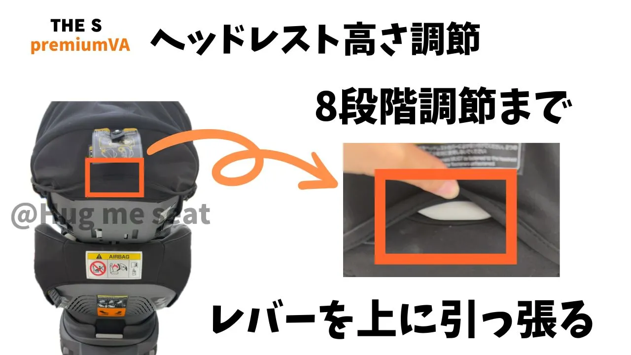 THE S premiumVAのヘッドレストの高さ調節8段階目まで