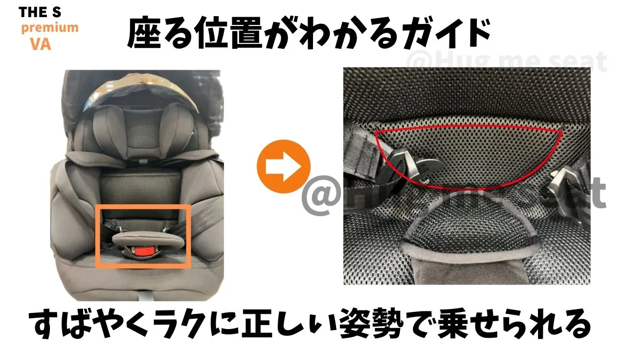 THE S premiumVAにある座る位置がわかるガイド