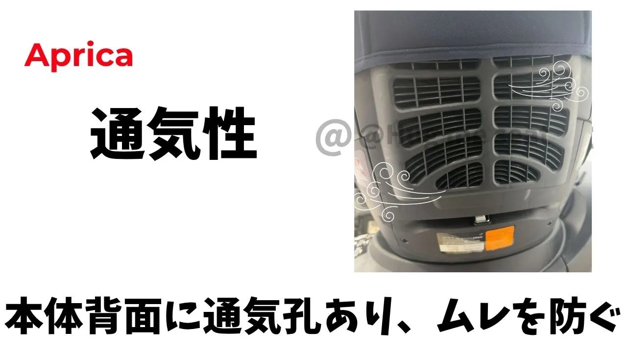 アップリカの本体背面の通気孔