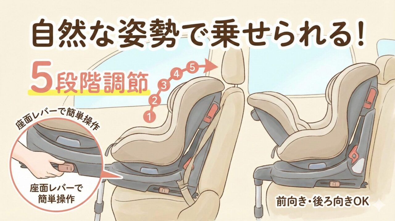 クルムーヴロングEAのリクライニング調節