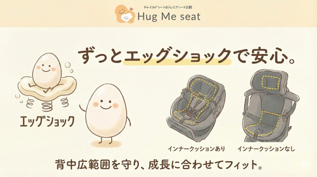 インナークッション頭部中央と左右・本体の頭部・座面にシートあり