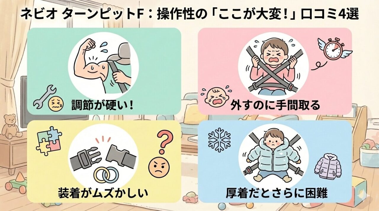 シートベルト・バックルの操作性が悪い