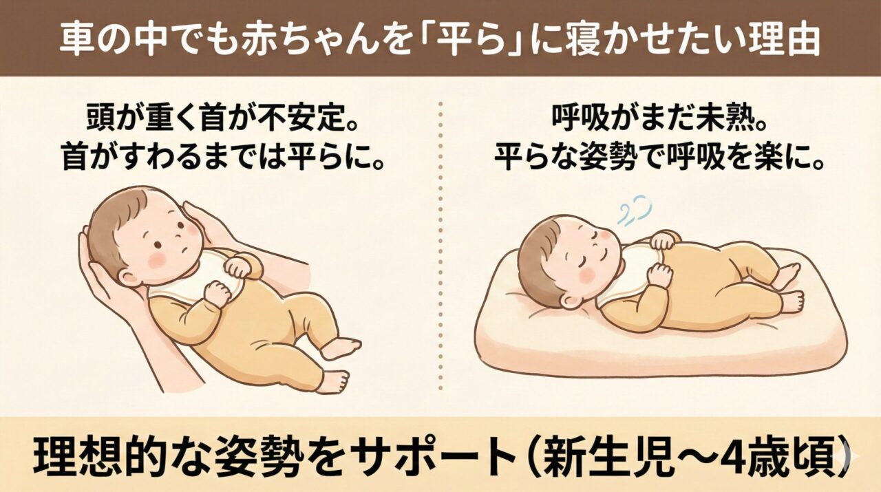アップリカのチャイルドシートがベッド型であると良い理由