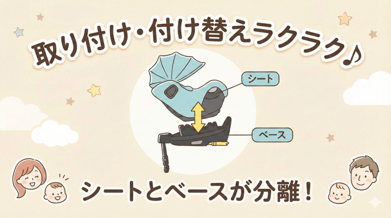 チャイルドシートをシートとベースに分けられるセパレートシステム