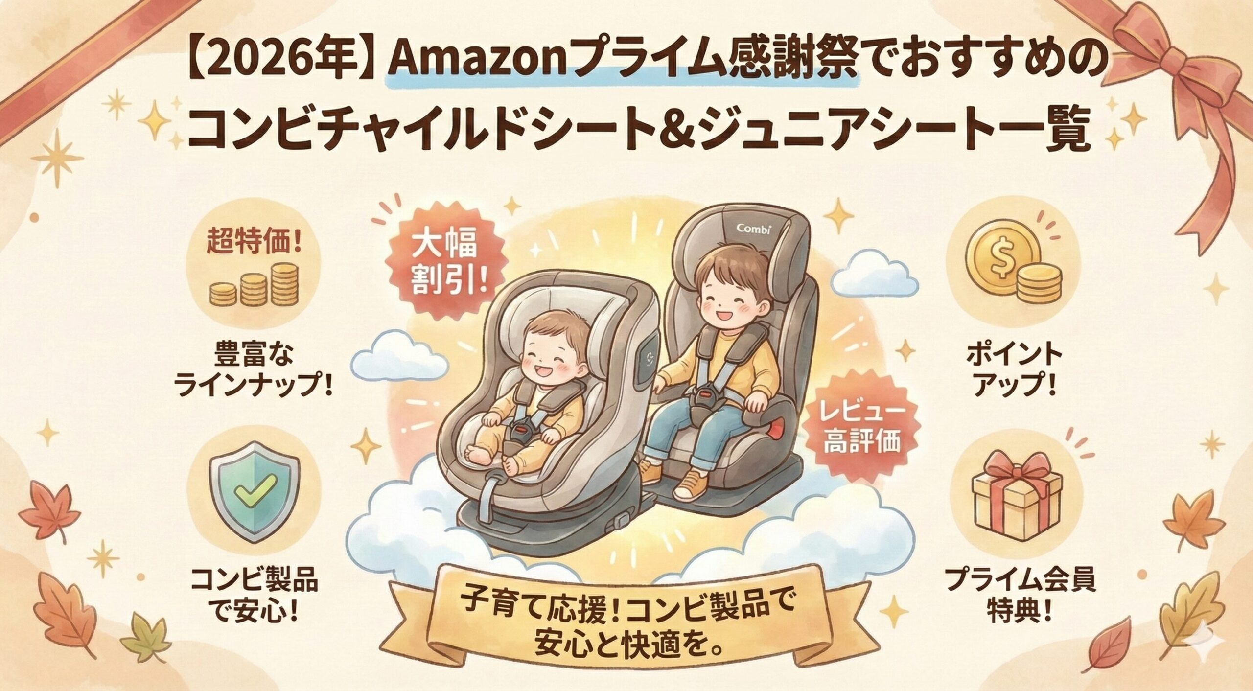 【2026年】Amazonプライム感謝祭おすすめのコンビのチャイルドシートとジュニアシート一覧のまとめ