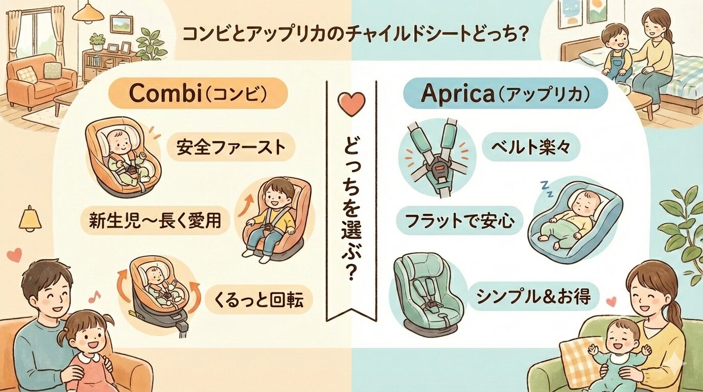 コンビとアップリカのチャイルドシートどっちを選べばいい