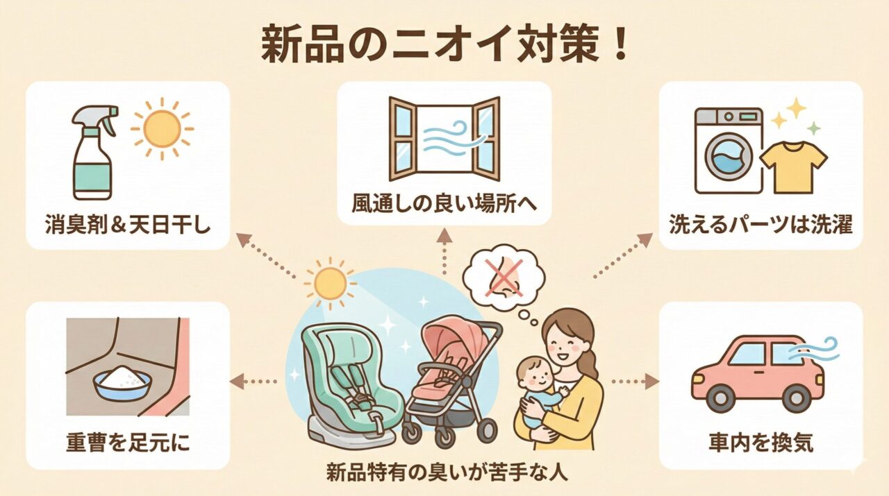 クルムーヴロングEAの新品特有の臭いが苦手・新品特有の
ニオイ対策