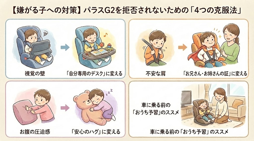 口コミでは語られない！パラスG2のインパクトシールドを嫌がる子への対策4つ