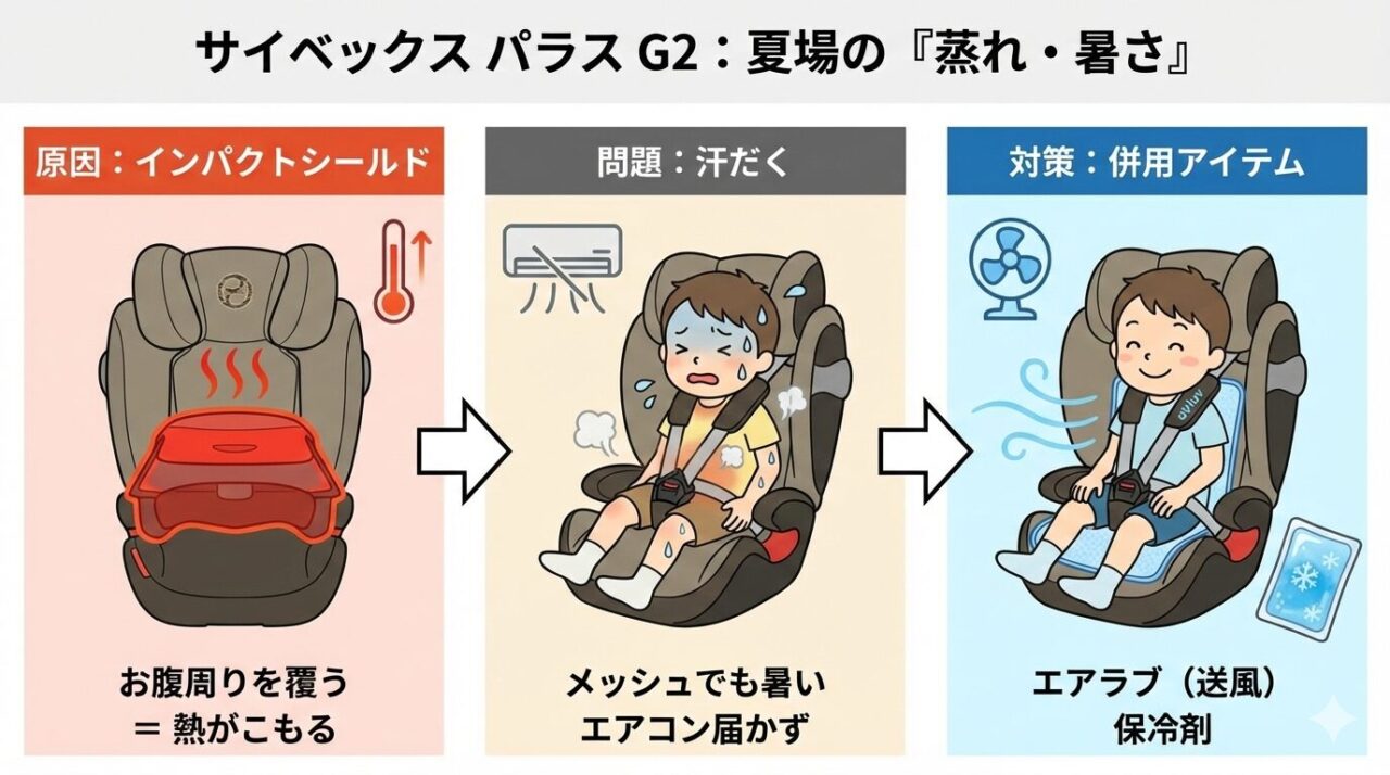 サイベックスパラスG2は夏場の「蒸れ・暑さ」