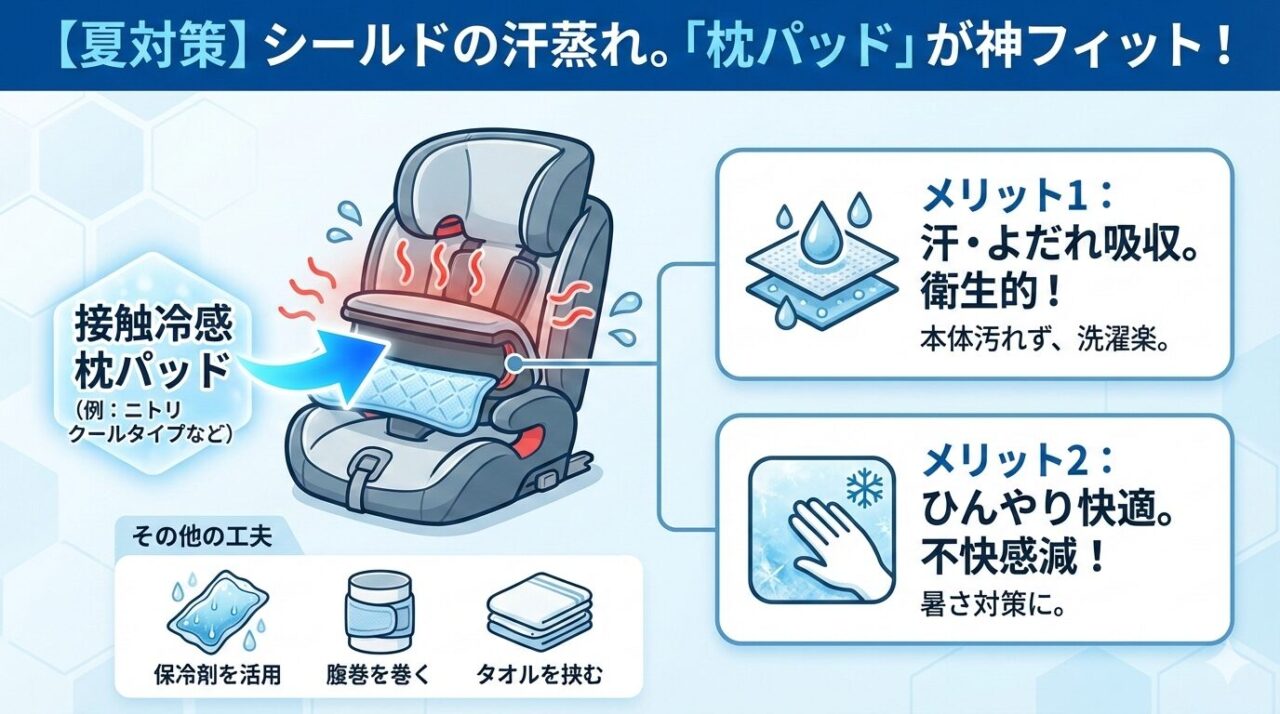 サイベックスパラスGのインパクトシールドの汗蒸れには「枕パッド」が神フィット