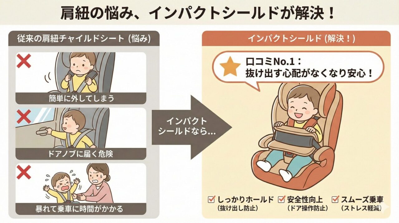 サイベックスパラスG2は肩紐から抜け出す心配がない