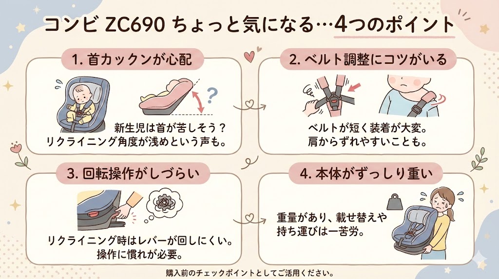 コンビのZC690のデメリット4つ