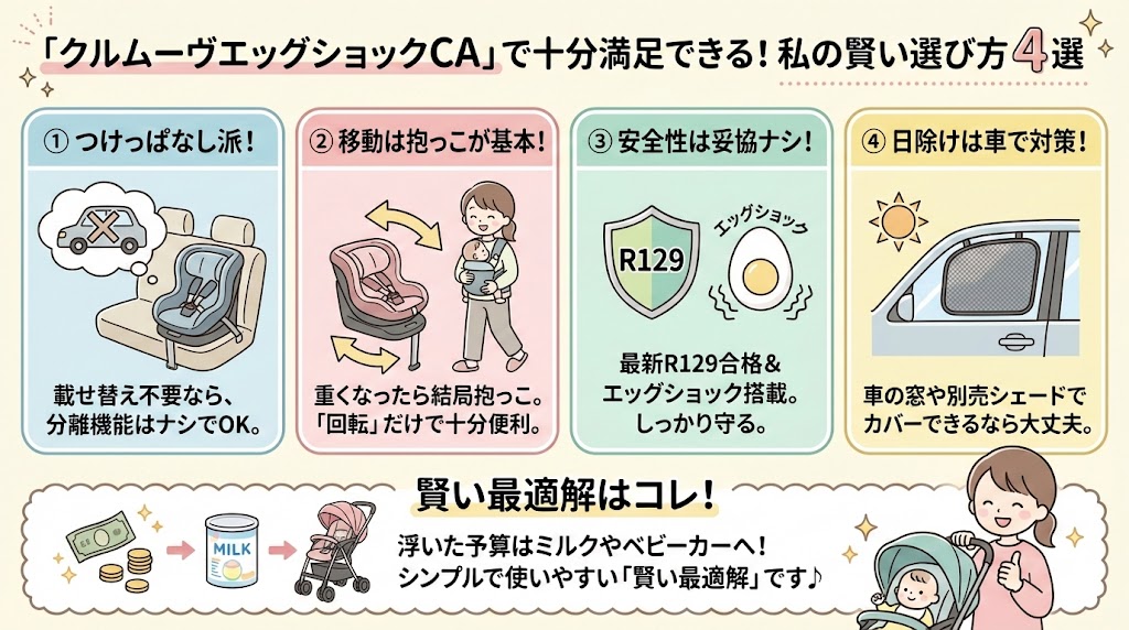 「クルムーヴエッグショックCA」で十分満足できる4つの判定基準