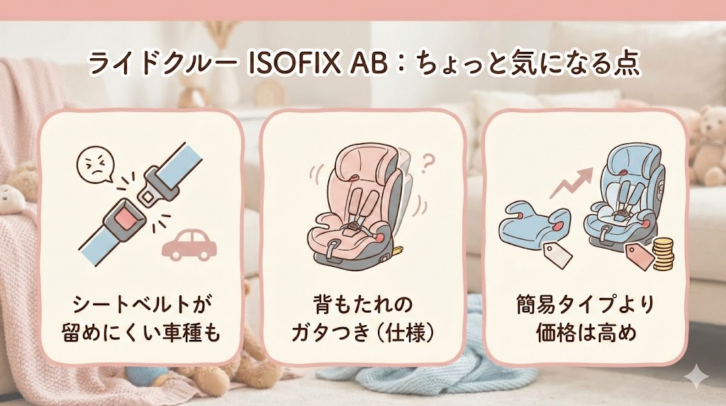 ライドクルー ISOFIXABのいまいちな口コミ