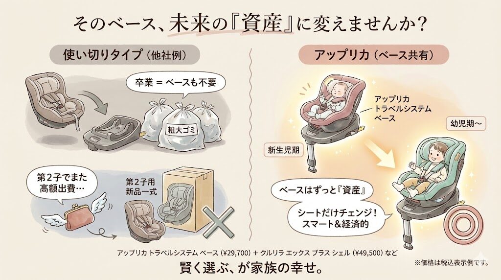 アップリカのチャイルドシートのシステム