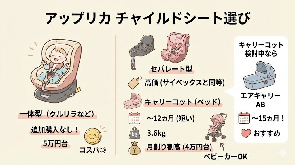 アップリカのチャイルドシートの値段