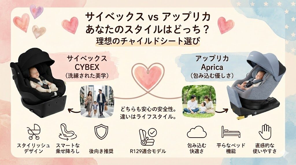 サイベックスとアップリカの違い｜どっちのチャイルドシートがおすすめ？
