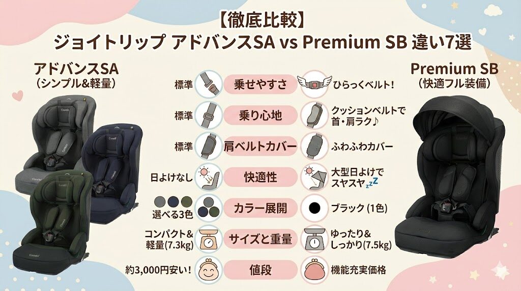 ジョイトリップアドバンスSAとジョイトリップアドバンスpremiumSBの違い7つ