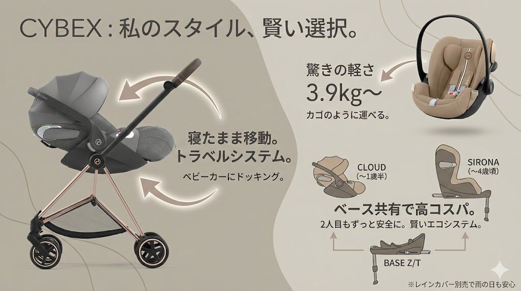 サイベックスのチャイルドシートのトラベルシステム(1歳半までのベビーシート・クラウドのみ)