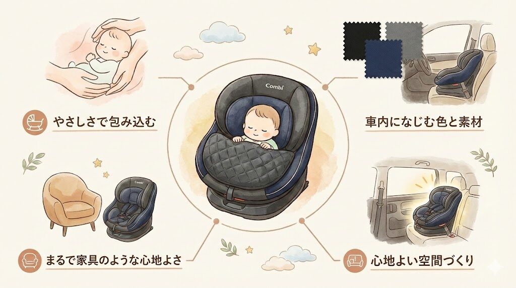 コンビのチャイルドシートのデザインの特徴