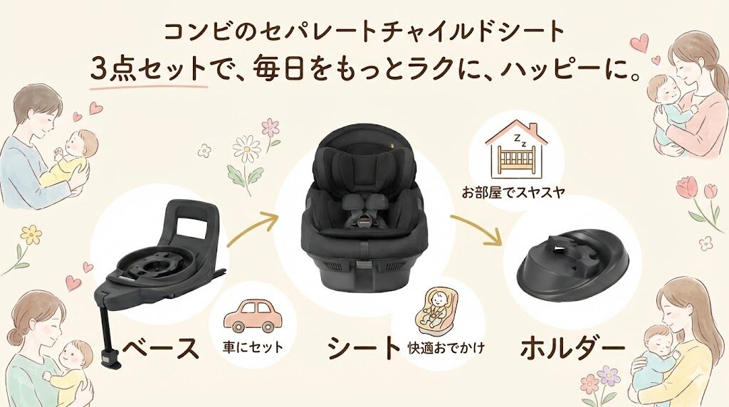 コンビのチャイルドシート・セパレート構造