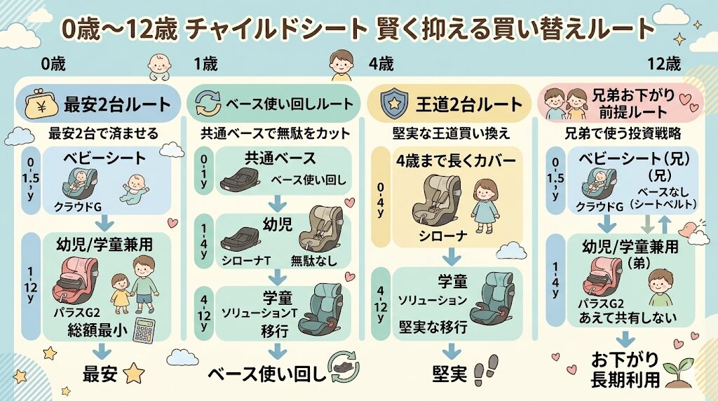 サイベックスチャイルドシートの買い替え組み合わせ