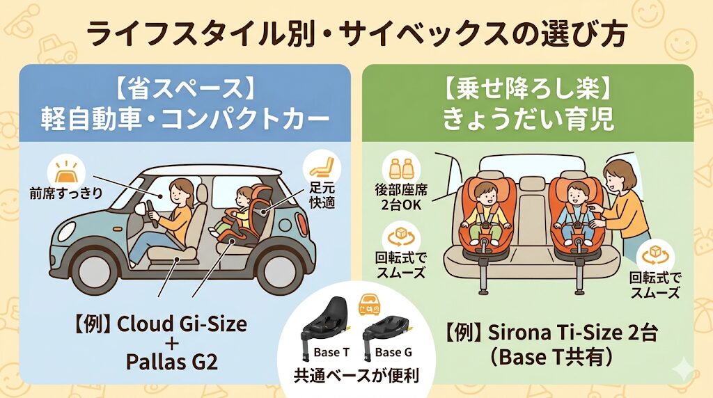 ライフスタイル別・サイベックスチャイルドシートの最適な選びかた