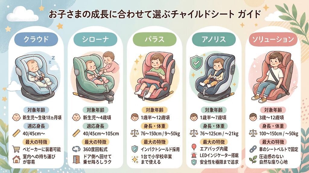 サイベックスのチャイルドシートは全5シリーズ