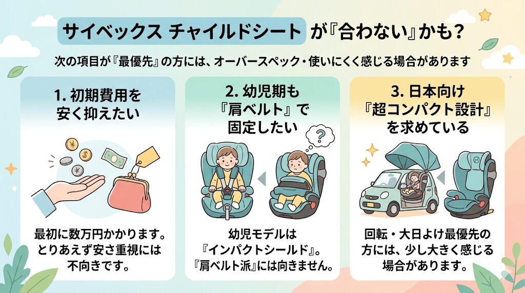 サイベックスのチャイルドシートがおすすめじゃない人
