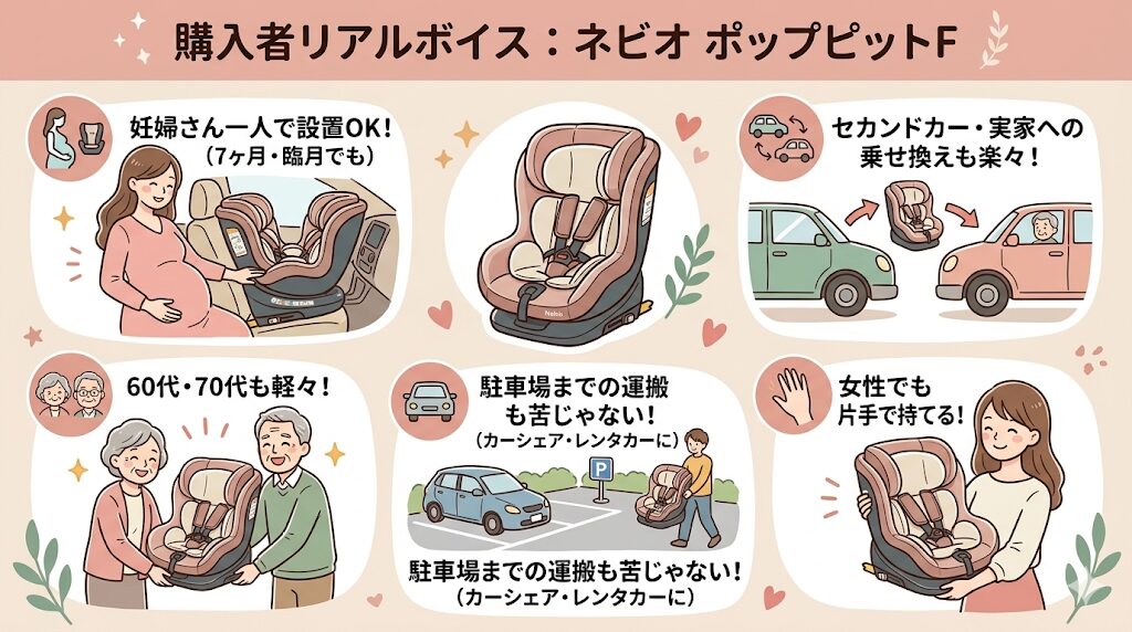 ネビオのポップピットFの良い口コミ|軽くて扱いやすい(約4.8kg)に関する声