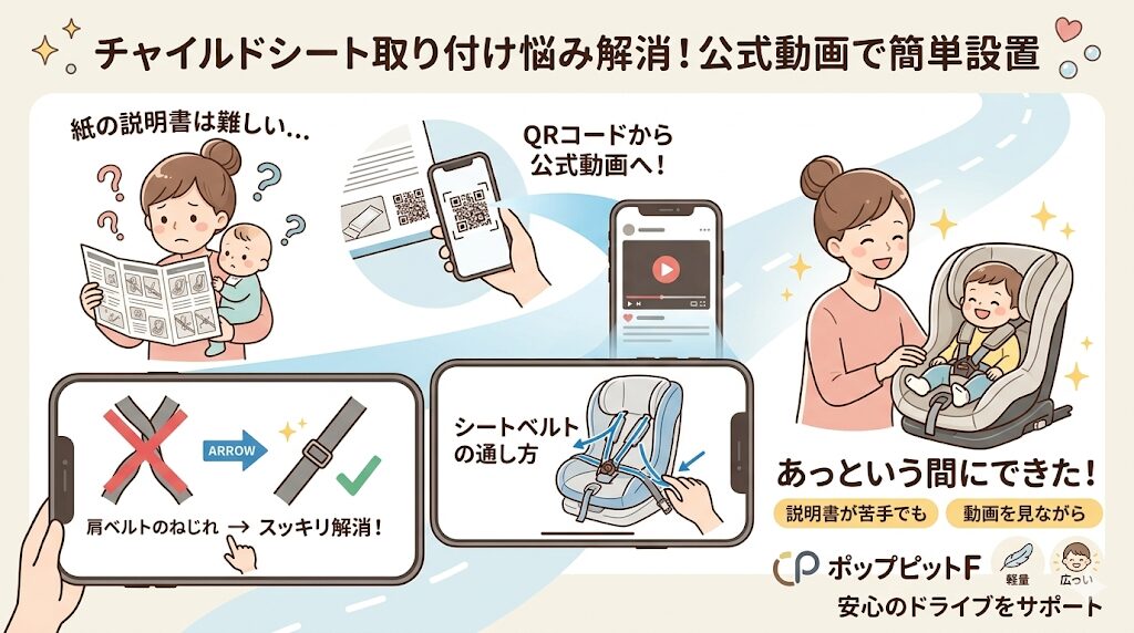 ネビオのポップピットFの良い口コミ|公式の取り付け動画がわかりやすく、取り付けがしやすい