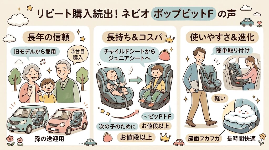 ネビオのポップピットFを複数台購入している人の意見|リニューアル前からの長年のリピーター(3台目の人も)の声