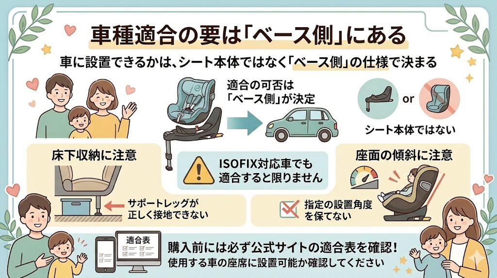 車種適合の要は「ベース側」にある