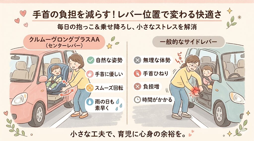 手首の負担を軽減｜センターレバーとサイドレバーが毎日の生活に与える影響