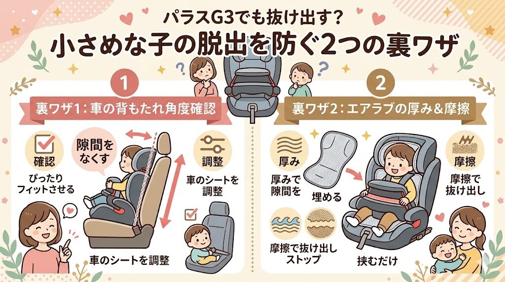 パラスG3でも抜け出す？小さめな子どもの脱出を防ぐ2つの裏ワザ