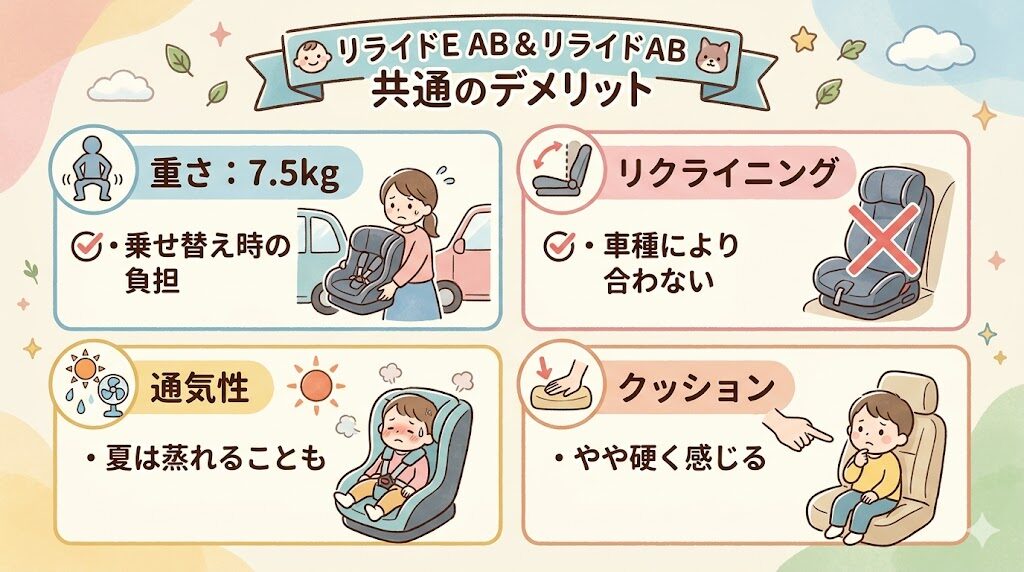 アップリカのリライドE ABとリライドABの比較でわかった共通のデメリット