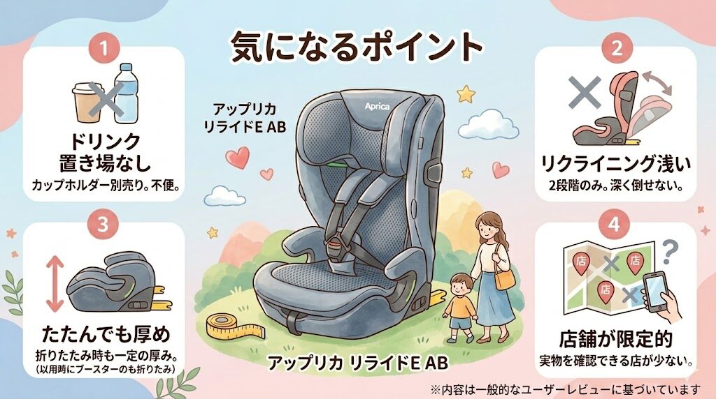 アップリカのリライドE ABの悪い口コミ4つ
