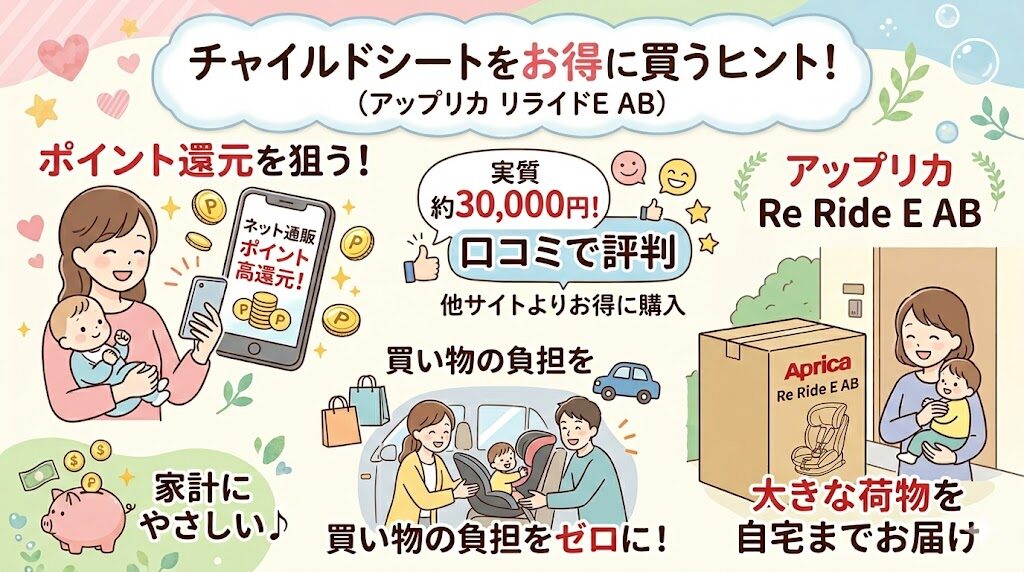 アップリカのリライドE ABをお得に購入する方法